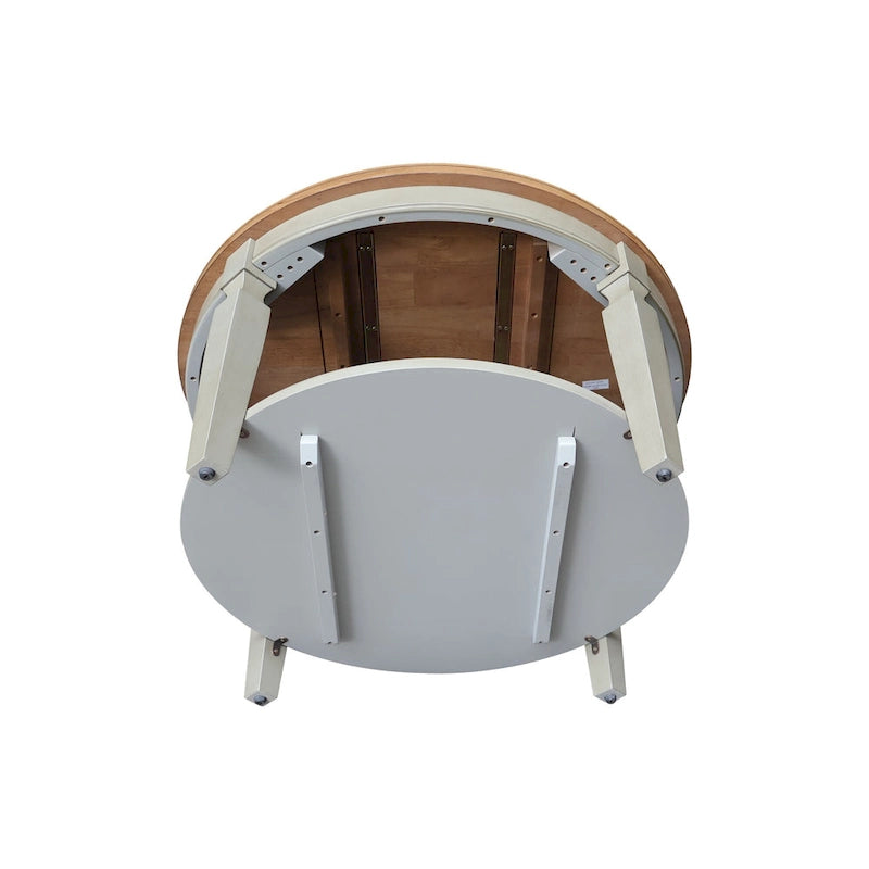 Tavolino rotondo Vista International Concepts – Parawood massiccio, ripiano inferiore, finiture multiple, 38"