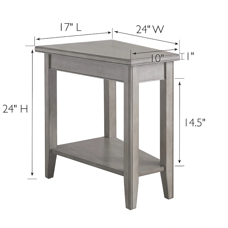 Tavolino a Cuneo Reclinabile in Legno Massello con Scaffale Espositivo – Design Salvaspazio