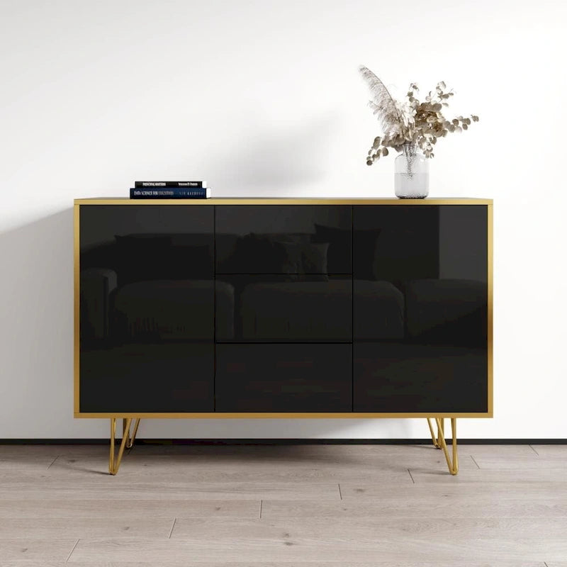 Madia moderna Peri 55" – Ante laccate lucide, struttura opaca, buffet e credenza di fabbricazione UE