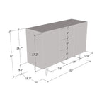 Madia moderna Peri 55" – Ante laccate lucide, struttura opaca, buffet e credenza di fabbricazione UE