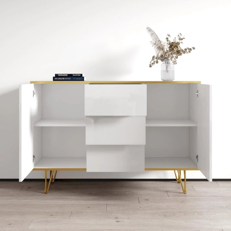 Madia moderna Peri 55" – Ante laccate lucide, struttura opaca, buffet e credenza di fabbricazione UE