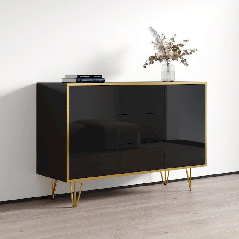 Madia moderna Peri 55" – Ante laccate lucide, struttura opaca, buffet e credenza di fabbricazione UE