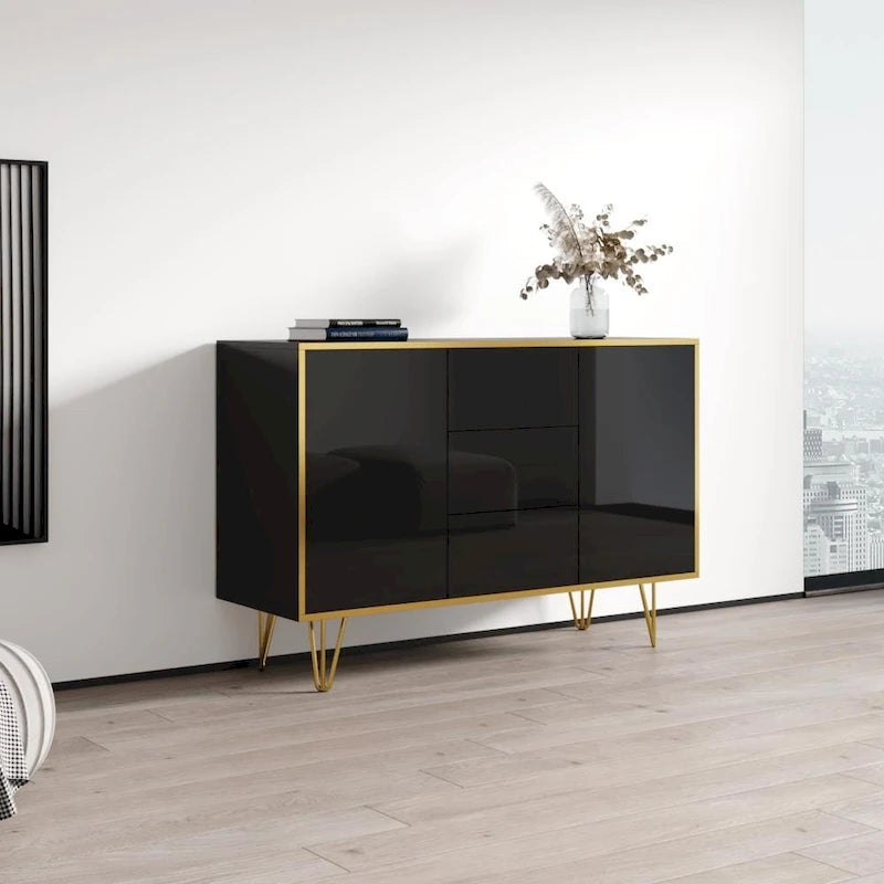 Madia moderna Peri 55" – Ante laccate lucide, struttura opaca, buffet e credenza di fabbricazione UE
