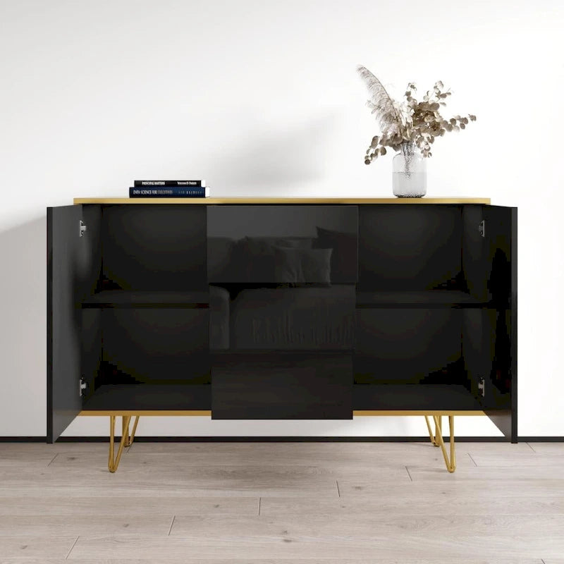 Madia moderna Peri 55" – Ante laccate lucide, struttura opaca, buffet e credenza di fabbricazione UE