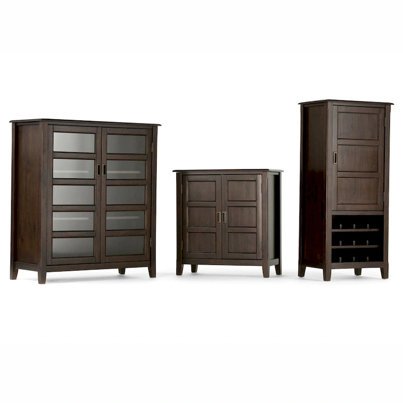 Mobiletto basso contenitore WYNDENHALL Portland in legno massello – 30"L, 2 ripiani regolabili, finitura laccata NC, 1 anno di garanzia