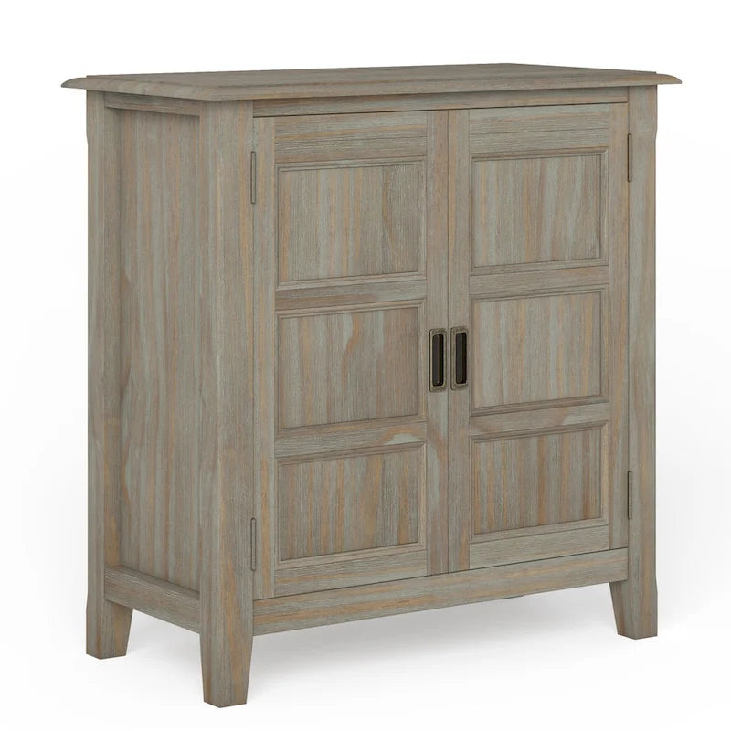 Mobiletto basso contenitore WYNDENHALL Portland in legno massello – 30"L, 2 ripiani regolabili, finitura laccata NC, 1 anno di garanzia