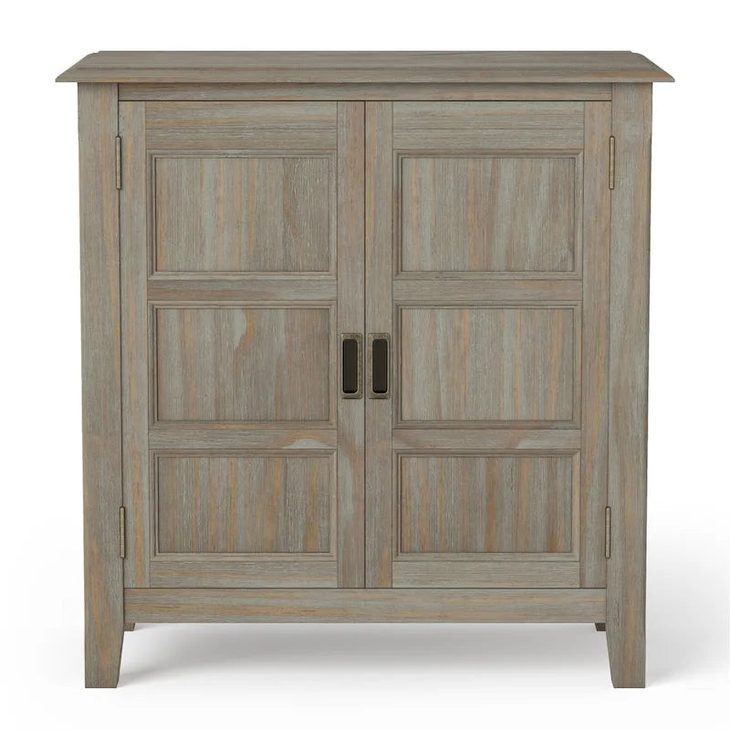 Mobiletto basso contenitore WYNDENHALL Portland in legno massello – 30"L, 2 ripiani regolabili, finitura laccata NC, 1 anno di garanzia