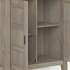 Mobiletto basso contenitore WYNDENHALL Portland in legno massello – 30"L, 2 ripiani regolabili, finitura laccata NC, 1 anno di garanzia