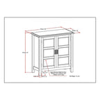 Mobiletto basso contenitore WYNDENHALL Portland in legno massello – 30"L, 2 ripiani regolabili, finitura laccata NC, 1 anno di garanzia