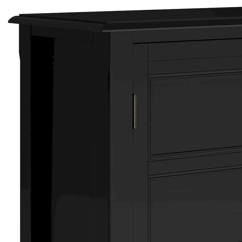 Mobiletto basso contenitore WYNDENHALL Portland in legno massello – 30"L, 2 ripiani regolabili, finitura laccata NC, 1 anno di garanzia