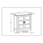 Mobiletto basso contenitore WYNDENHALL Portland in legno massello – 30"L, 2 ripiani regolabili, finitura laccata NC, 1 anno di garanzia