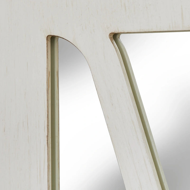 Simple Living Reflections Credenza Specchio – Ante a X, 3 Ripiani Regolabili, Finitura Invecchiata, 132 cm L