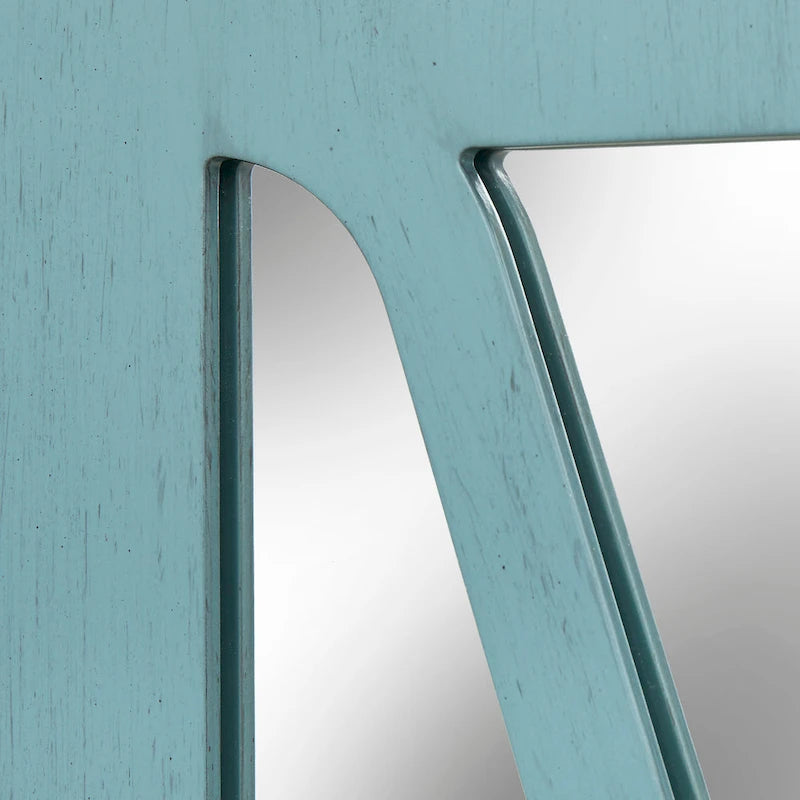 Simple Living Reflections Credenza Specchio – Ante a X, 3 Ripiani Regolabili, Finitura Invecchiata, 132 cm L