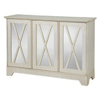Simple Living Reflections Credenza Specchio – Ante a X, 3 Ripiani Regolabili, Finitura Invecchiata, 132 cm L