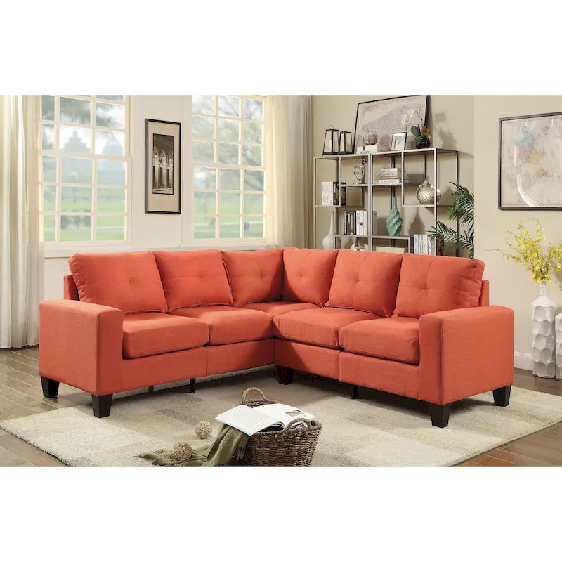 Glory Furniture Divano Sezionale in Tessuto Twill Newbury – Seduta con Molle Insacchettate, Larghezza 82", Ideale per Spazi Piccoli