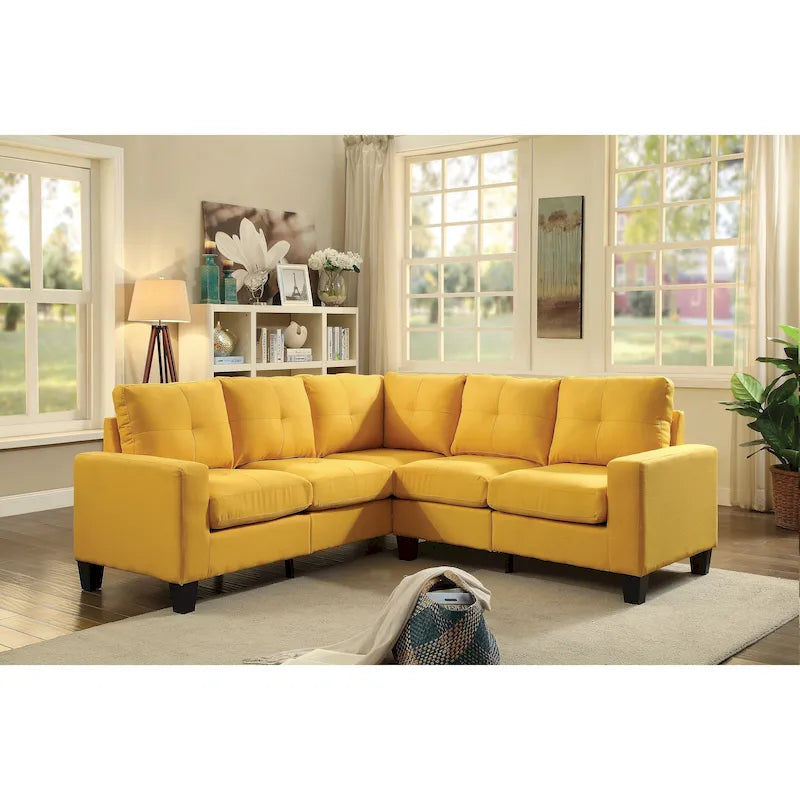 Glory Furniture Divano Sezionale in Tessuto Twill Newbury – Seduta con Molle Insacchettate, Larghezza 82", Ideale per Spazi Piccoli