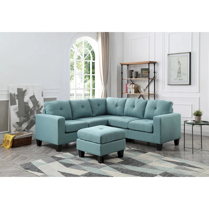 Glory Furniture Divano Sezionale in Tessuto Twill Newbury – Seduta con Molle Insacchettate, Larghezza 82", Ideale per Spazi Piccoli