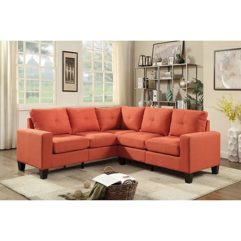Glory Furniture Divano Sezionale in Tessuto Twill Newbury – Seduta con Molle Insacchettate, Larghezza 82", Ideale per Spazi Piccoli