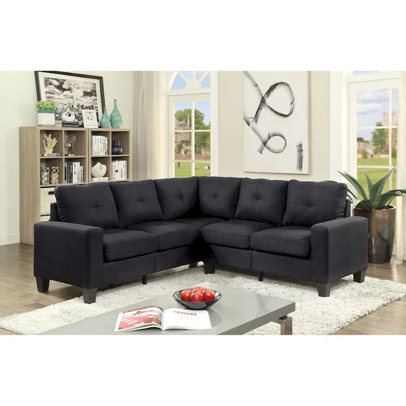 Glory Furniture Divano Sezionale in Tessuto Twill Newbury – Seduta con Molle Insacchettate, Larghezza 82", Ideale per Spazi Piccoli