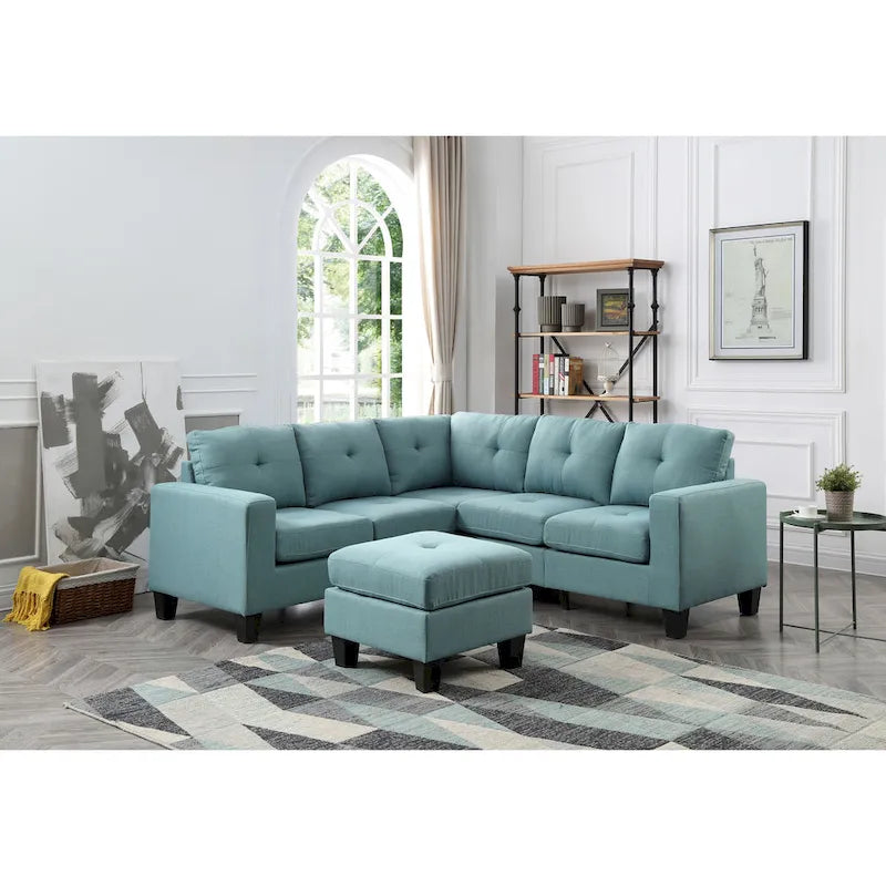 Glory Furniture Divano Sezionale in Tessuto Twill Newbury – Seduta con Molle Insacchettate, Larghezza 82", Ideale per Spazi Piccoli