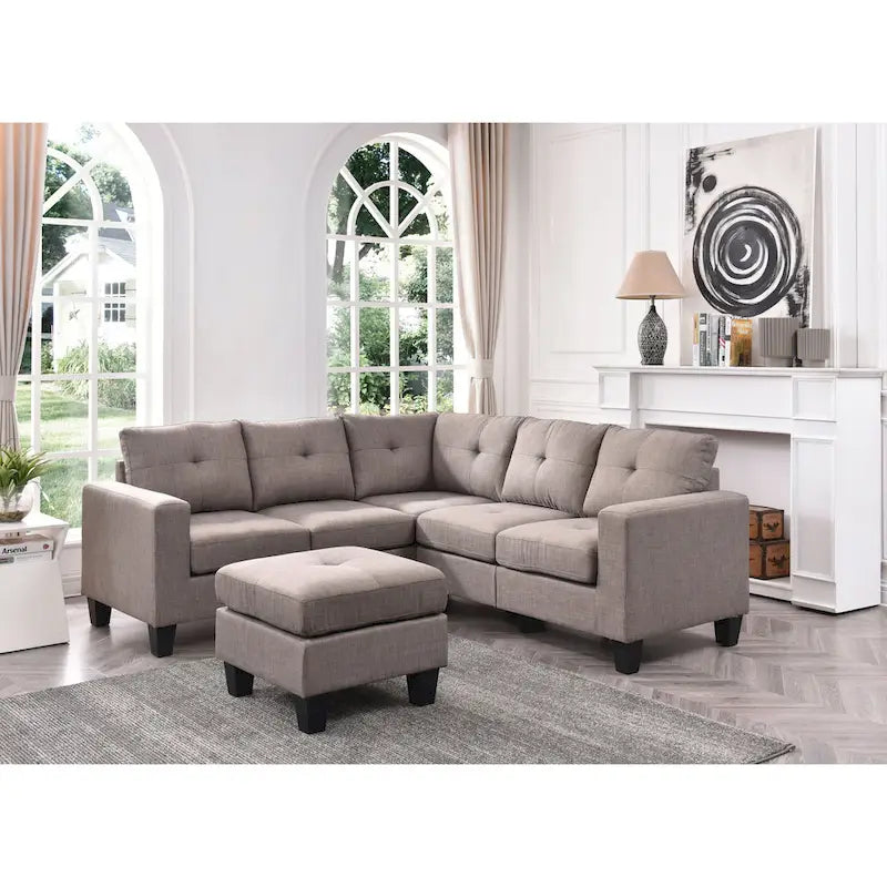 Glory Furniture Divano Sezionale in Tessuto Twill Newbury – Seduta con Molle Insacchettate, Larghezza 82", Ideale per Spazi Piccoli