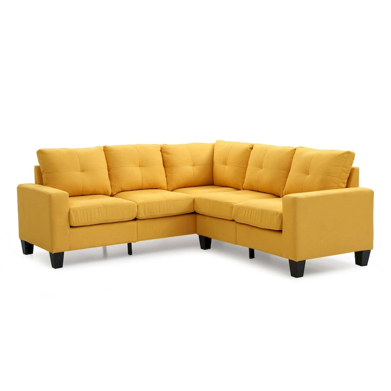Glory Furniture Divano Sezionale in Tessuto Twill Newbury – Seduta con Molle Insacchettate, Larghezza 82", Ideale per Spazi Piccoli
