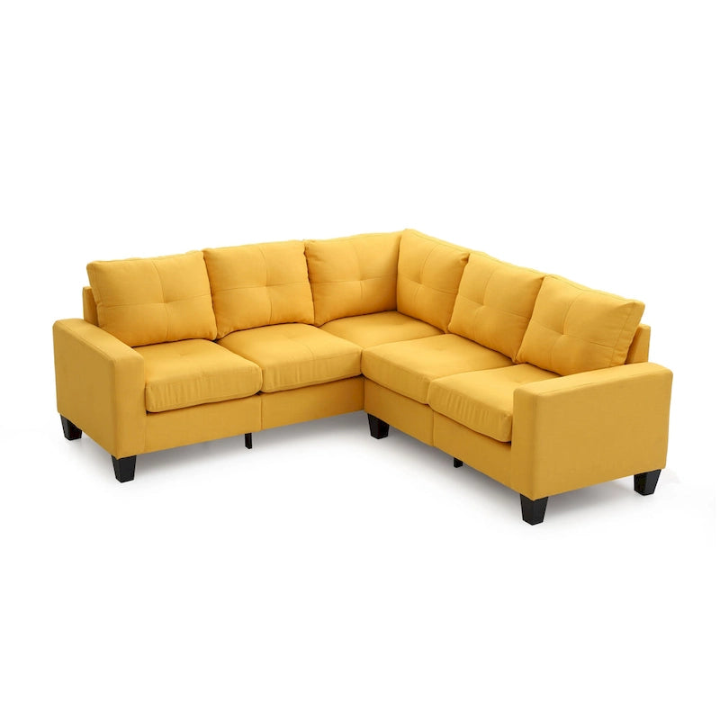 Glory Furniture Divano Sezionale in Tessuto Twill Newbury – Seduta con Molle Insacchettate, Larghezza 82", Ideale per Spazi Piccoli