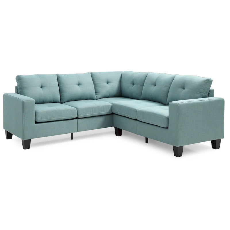 Glory Furniture Divano Sezionale in Tessuto Twill Newbury – Seduta con Molle Insacchettate, Larghezza 82", Ideale per Spazi Piccoli