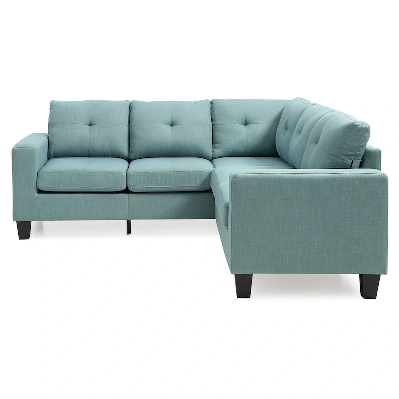 Glory Furniture Divano Sezionale in Tessuto Twill Newbury – Seduta con Molle Insacchettate, Larghezza 82", Ideale per Spazi Piccoli