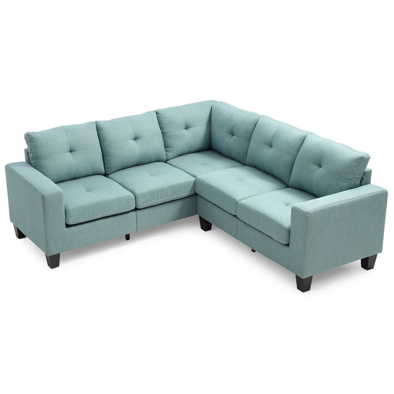 Glory Furniture Divano Sezionale in Tessuto Twill Newbury – Seduta con Molle Insacchettate, Larghezza 82", Ideale per Spazi Piccoli