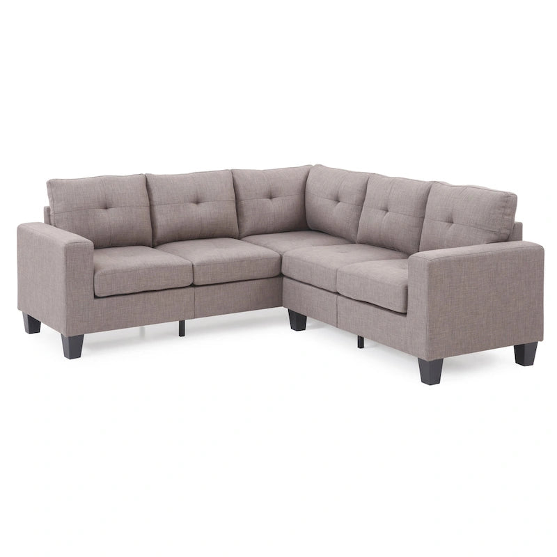 Glory Furniture Divano Sezionale in Tessuto Twill Newbury – Seduta con Molle Insacchettate, Larghezza 82", Ideale per Spazi Piccoli
