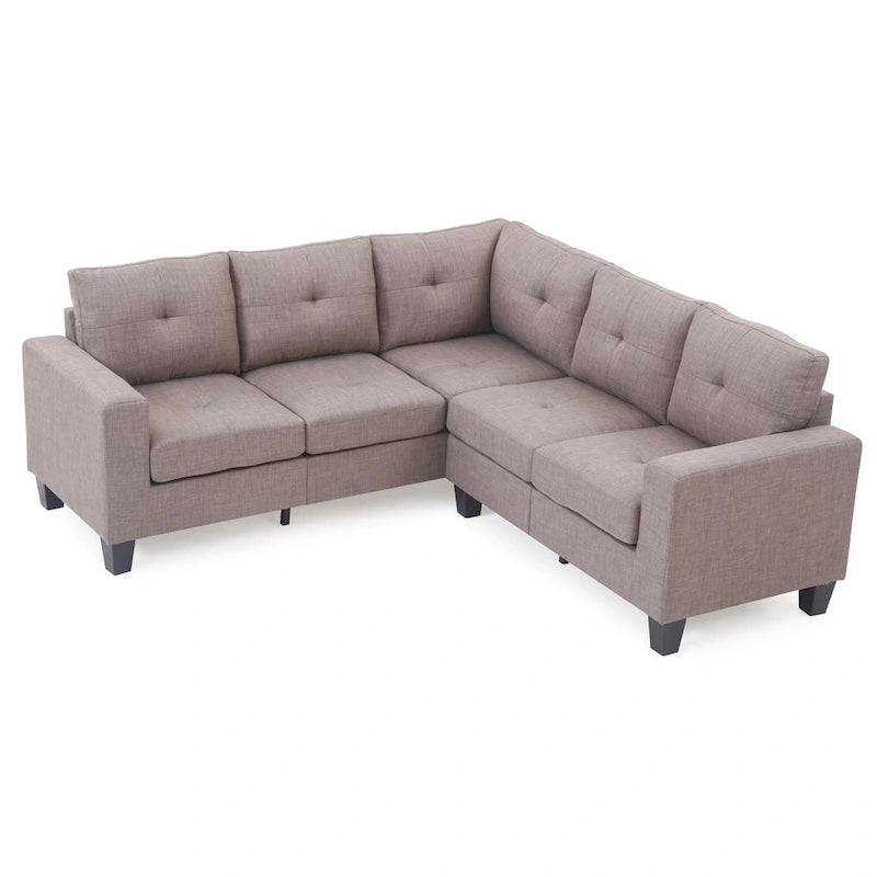 Glory Furniture Divano Sezionale in Tessuto Twill Newbury – Seduta con Molle Insacchettate, Larghezza 82", Ideale per Spazi Piccoli