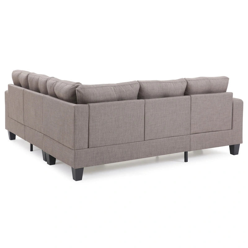 Glory Furniture Divano Sezionale in Tessuto Twill Newbury – Seduta con Molle Insacchettate, Larghezza 82", Ideale per Spazi Piccoli