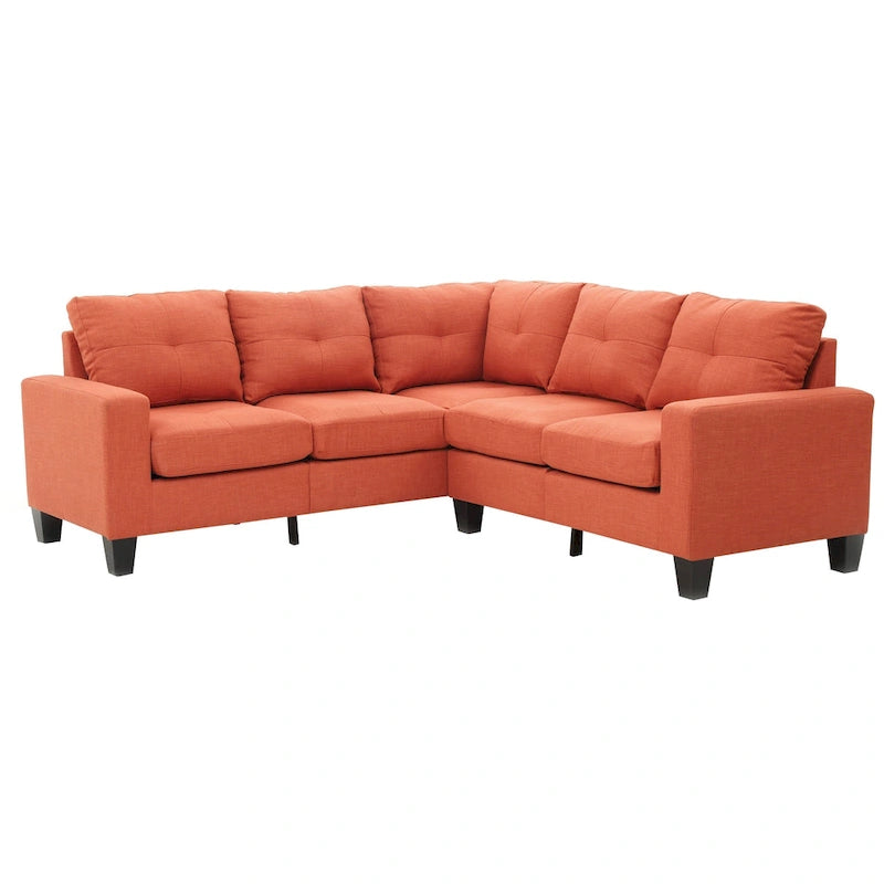 Glory Furniture Divano Sezionale in Tessuto Twill Newbury – Seduta con Molle Insacchettate, Larghezza 82", Ideale per Spazi Piccoli