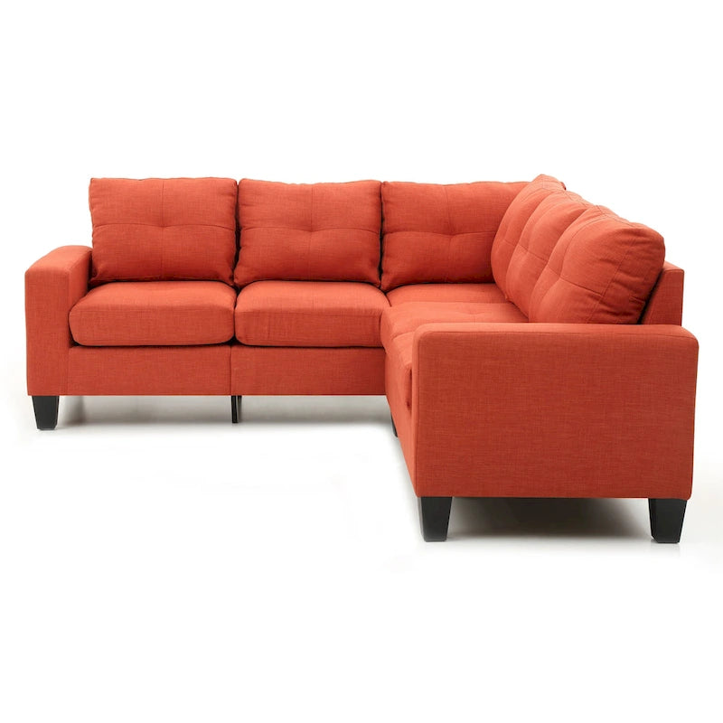 Glory Furniture Divano Sezionale in Tessuto Twill Newbury – Seduta con Molle Insacchettate, Larghezza 82", Ideale per Spazi Piccoli