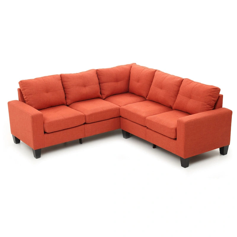 Glory Furniture Divano Sezionale in Tessuto Twill Newbury – Seduta con Molle Insacchettate, Larghezza 82", Ideale per Spazi Piccoli