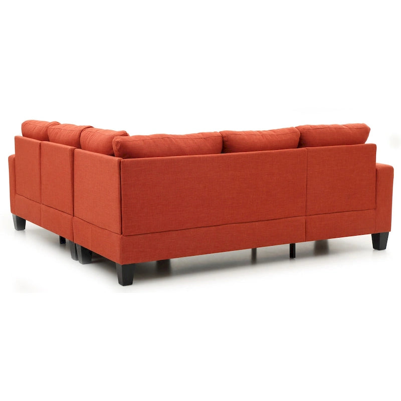 Glory Furniture Divano Sezionale in Tessuto Twill Newbury – Seduta con Molle Insacchettate, Larghezza 82", Ideale per Spazi Piccoli