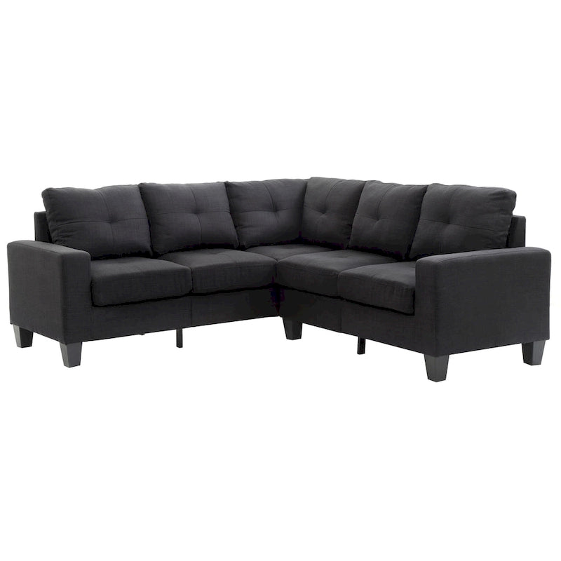 Glory Furniture Divano Sezionale in Tessuto Twill Newbury – Seduta con Molle Insacchettate, Larghezza 82", Ideale per Spazi Piccoli