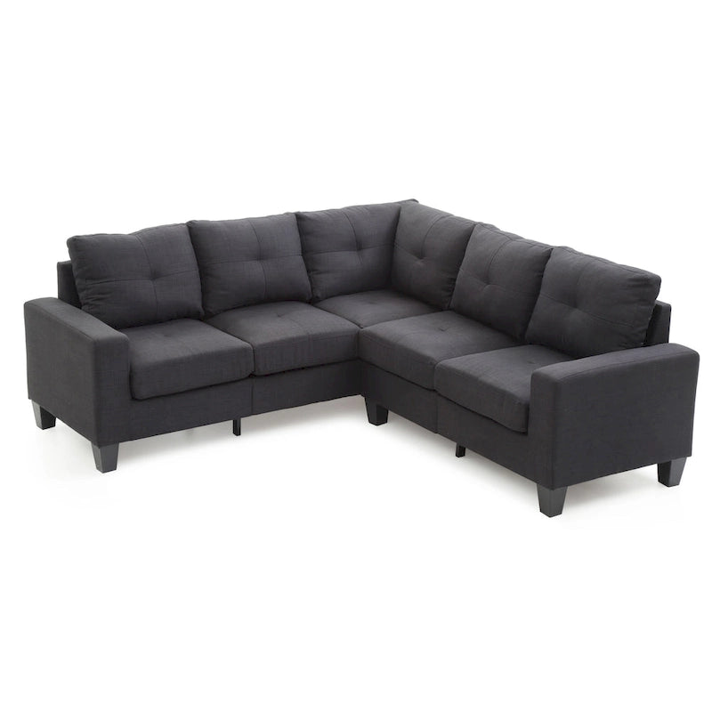 Glory Furniture Divano Sezionale in Tessuto Twill Newbury – Seduta con Molle Insacchettate, Larghezza 82", Ideale per Spazi Piccoli