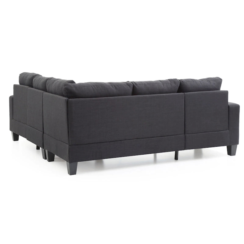 Glory Furniture Divano Sezionale in Tessuto Twill Newbury – Seduta con Molle Insacchettate, Larghezza 82", Ideale per Spazi Piccoli