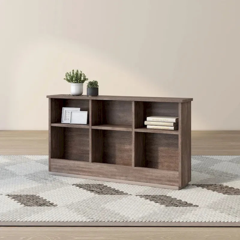 Testata libreria a 6 scomparti in stile transizionale per letti singoli e matrimoniali – Finitura noce o rovere bianco