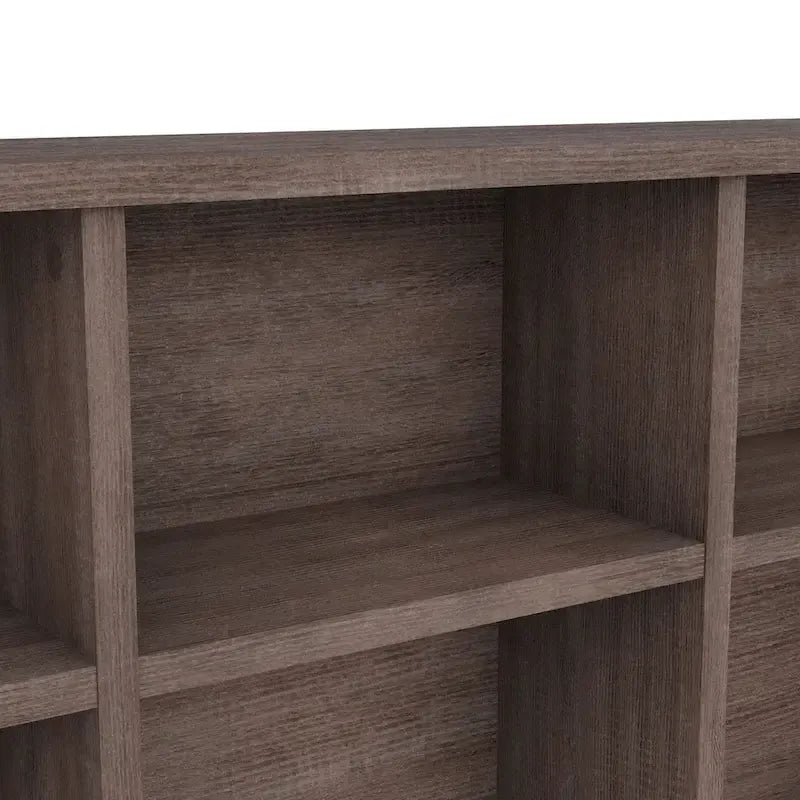 Testata libreria a 6 scomparti in stile transizionale per letti singoli e matrimoniali – Finitura noce o rovere bianco