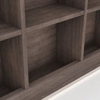 Testata libreria a 6 scomparti in stile transizionale per letti singoli e matrimoniali – Finitura noce o rovere bianco