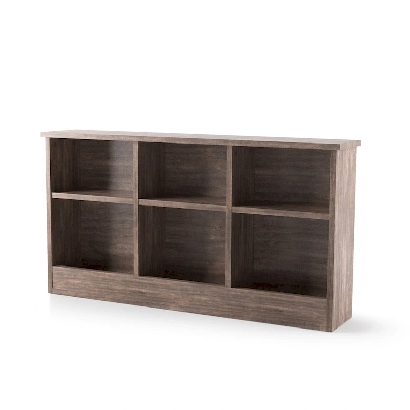 Testata libreria a 6 scomparti in stile transizionale per letti singoli e matrimoniali – Finitura noce o rovere bianco