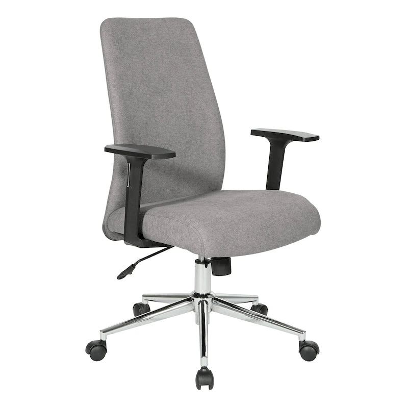 Sedia da ufficio Evanston High-Back – Supporto lombare integrato, inclinazione bloccabile, base cromata, rotelle per carichi pesanti
