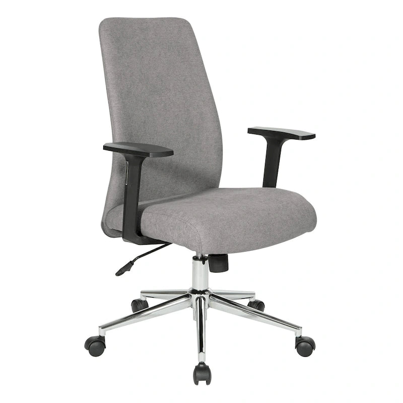 Sedia da ufficio Evanston High-Back – Supporto lombare integrato, inclinazione bloccabile, base cromata, rotelle per carichi pesanti