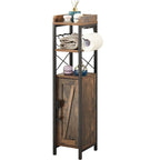 Colonna bagno alta con portarotolo integrato – 3 ripiani aperti, armadietto chiuso, 80 cm di altezza, 4 colori