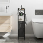 Colonna bagno alta con portarotolo integrato – 3 ripiani aperti, armadietto chiuso, 80 cm di altezza, 4 colori