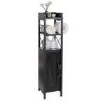 Colonna bagno alta con portarotolo integrato – 3 ripiani aperti, armadietto chiuso, 80 cm di altezza, 4 colori