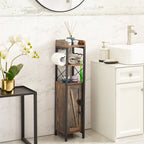 Colonna bagno alta con portarotolo integrato – 3 ripiani aperti, armadietto chiuso, 80 cm di altezza, 4 colori